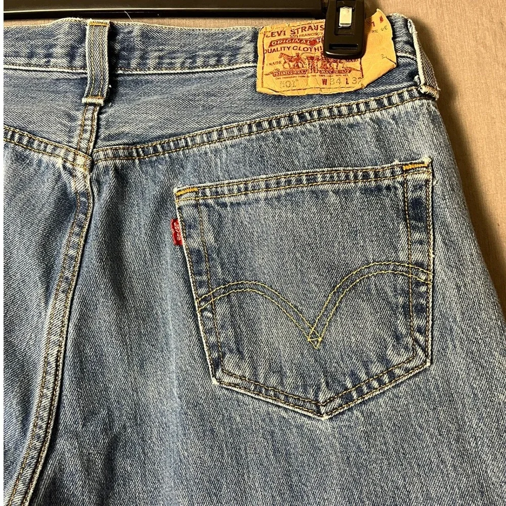 Levi's Jeans Men 34 501 Original Fit Blue Button Fly EUC